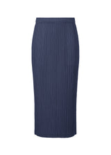 A product shot of the PLEATS PLEASE ISSEY MIYAKE  THICKER BOTTOMS 1 skirt in navy (75)