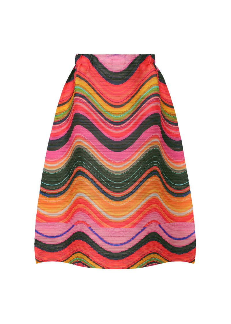 A product shot of the PLEATS PLEASE ISSEY MIYAKE WARP skirt in pink (22).