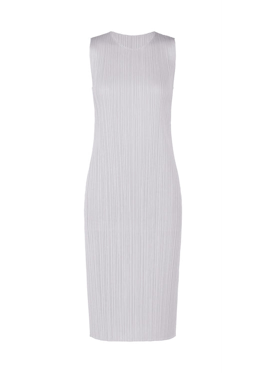 A product shot of the PLEATS PLEASE ISSEY MIYAKE  MONTHLY COLORS JULY dress in light grey (10)