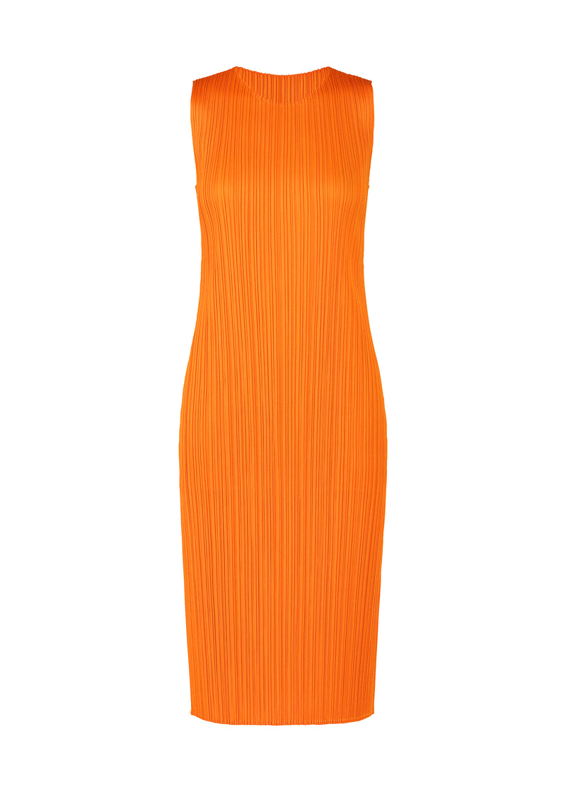 A product shot of the PLEATS PLEASE ISSEY MIYAKE  MONTHLY COLORS JULY dress in orange (32)