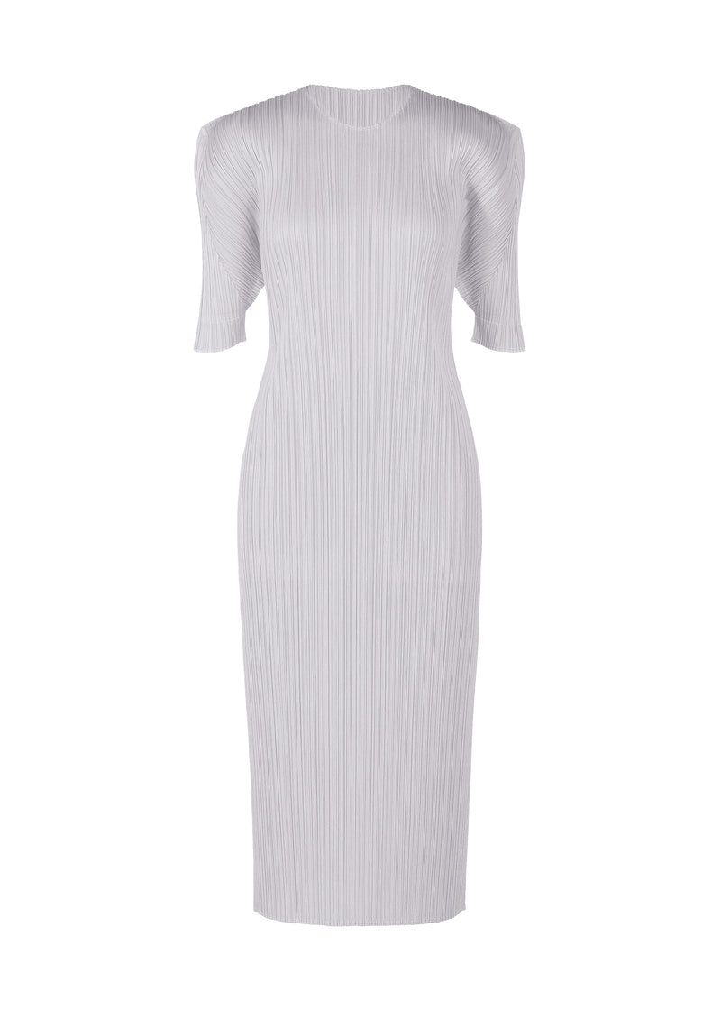 A product shot of the PLEATS PLEASE ISSEY MIYAKE  MONTHLY COLORS JULY dress in light grey (10)