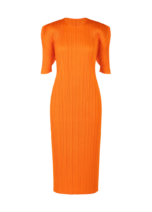 A product shot of the PLEATS PLEASE ISSEY MIYAKE  MONTHLY COLORS JULY dress in orange (32)