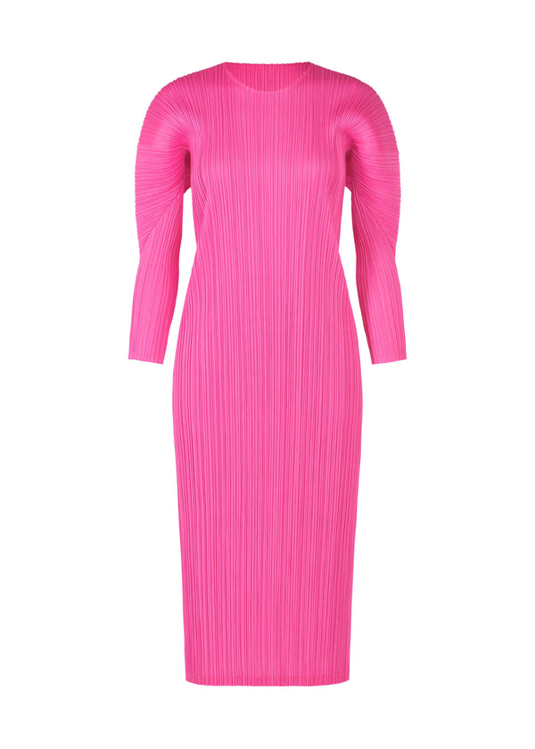 A product shot of the PLEATS PLEASE ISSEY MIYAKE MONTHLY COLORS OCTOBER dress in pink (22).