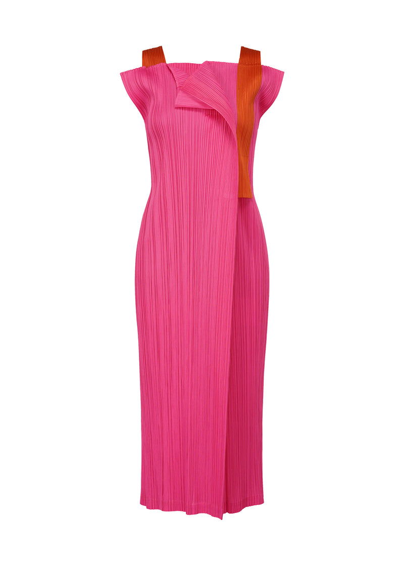 A product shot of the PLEATS PLEASE ISSEY MIYAKE  COMET dress in bright pink (26)