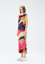 A model wears the PLEATS PLEASE ISSEY MIYAKE  VOYAGER dress