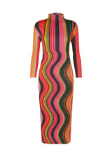 A product shot of the PLEATS PLEASE ISSEY MIYAKE WARP dress in pink (22).