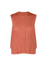 A product shot of the PLEATS PLEASE ISSEY MIYAKE  SOLAR FLARE shirt in coral pink (25)