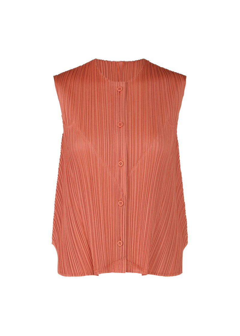 A product shot of the PLEATS PLEASE ISSEY MIYAKE  SOLAR FLARE shirt in coral pink (25)