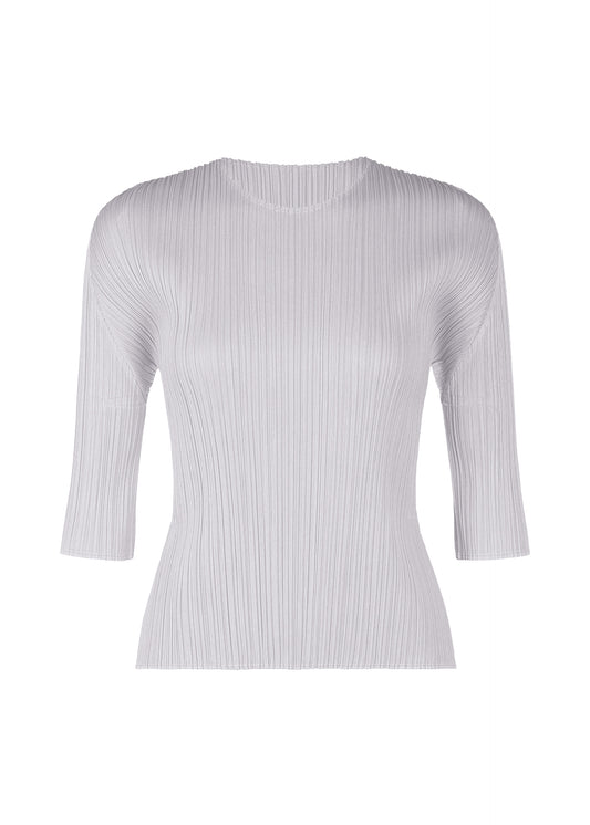 A product shot of the PLEATS PLEASE ISSEY MIYAKE  MONTHLY COLORS JULY top in light grey (10)