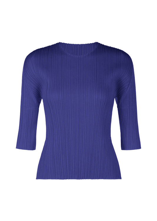 A product shot of the PLEATS PLEASE ISSEY MIYAKE  MONTHLY COLORS JULY top in blue (72)