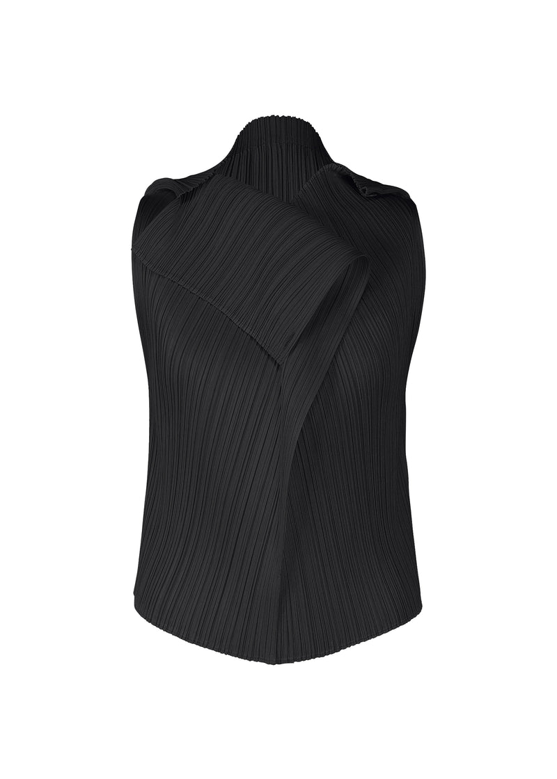 A product shot of the PLEATS PLEASE ISSEY MIYAKE  MONTHLY COLORS JULY top in black (15)