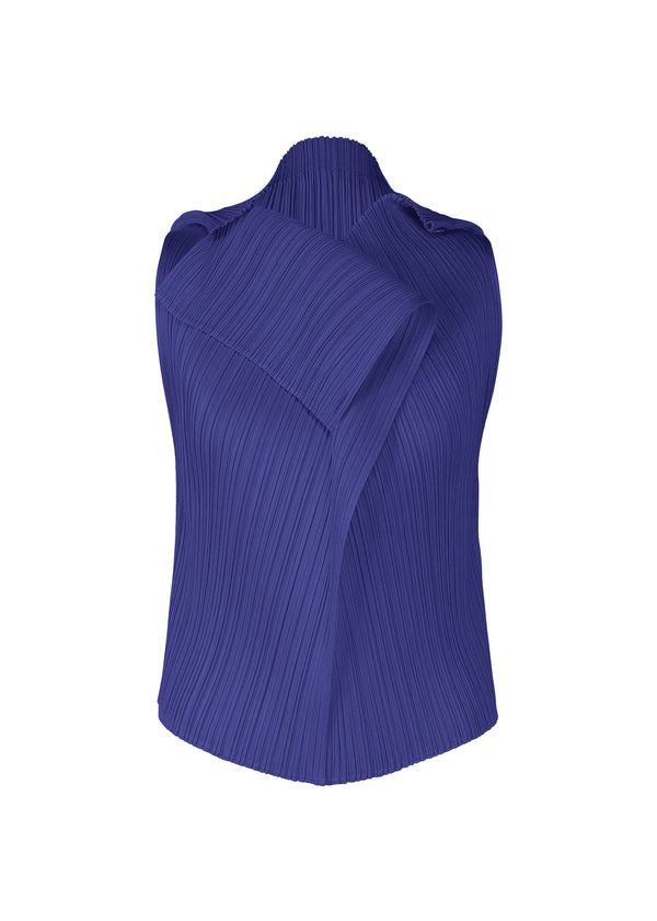 A product shot of the PLEATS PLEASE ISSEY MIYAKE  MONTHLY COLORS JULY top in blue (72)