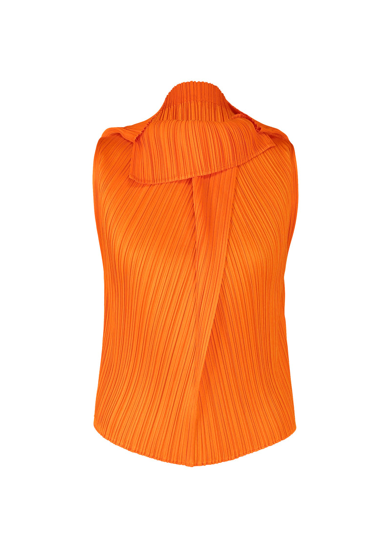 A detail shot of the PLEATS PLEASE ISSEY MIYAKE  MONTHLY COLORS JULY top