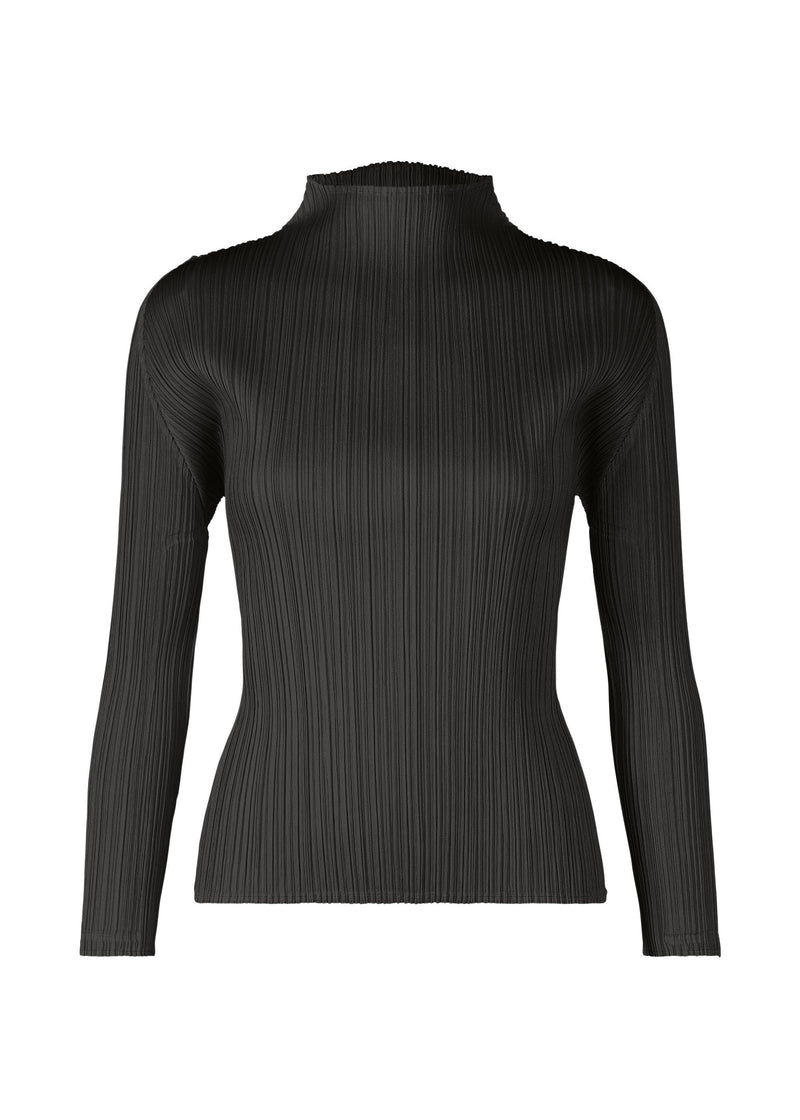 A product shot of the PLEATS PLEASE ISSEY MIYAKE MONTHLY COLORS OCTOBER top in black (15).