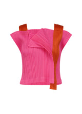 A product shot of the PLEATS PLEASE ISSEY MIYAKE  COMET top in bright pink (26)