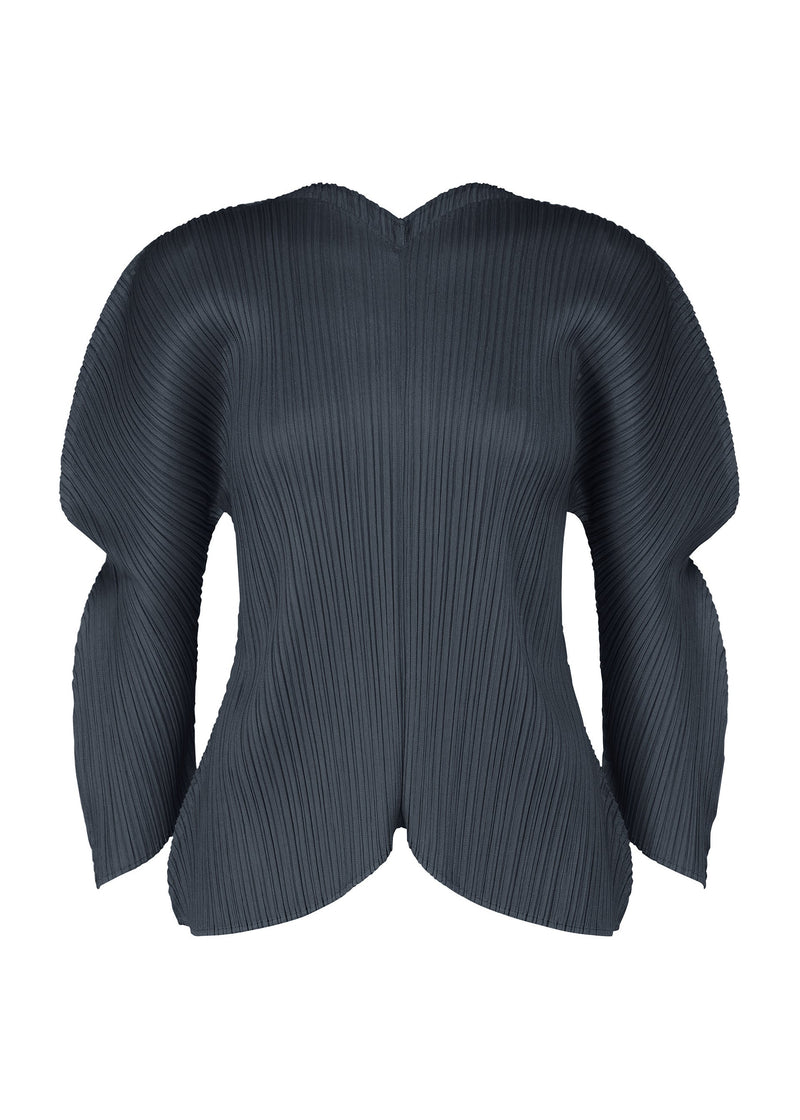 A product shot of the PLEATS PLEASE ISSEY MIYAKE WORMHOLE top in navy (75).