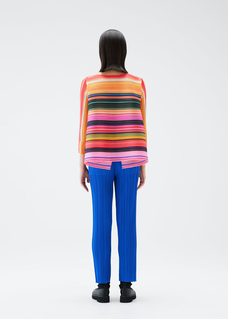 A model wears the PLEATS PLEASE ISSEY MIYAKE WARP top.