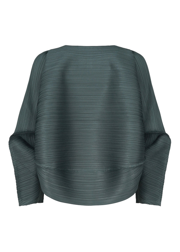 A detail shot of the PLEATS PLEASE ISSEY MIYAKE UFO cardigan.