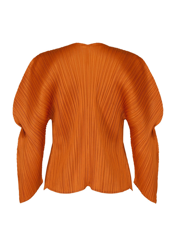 A detail shot of the PLEATS PLEASE ISSEY MIYAKE WORMHOLE cardigan.