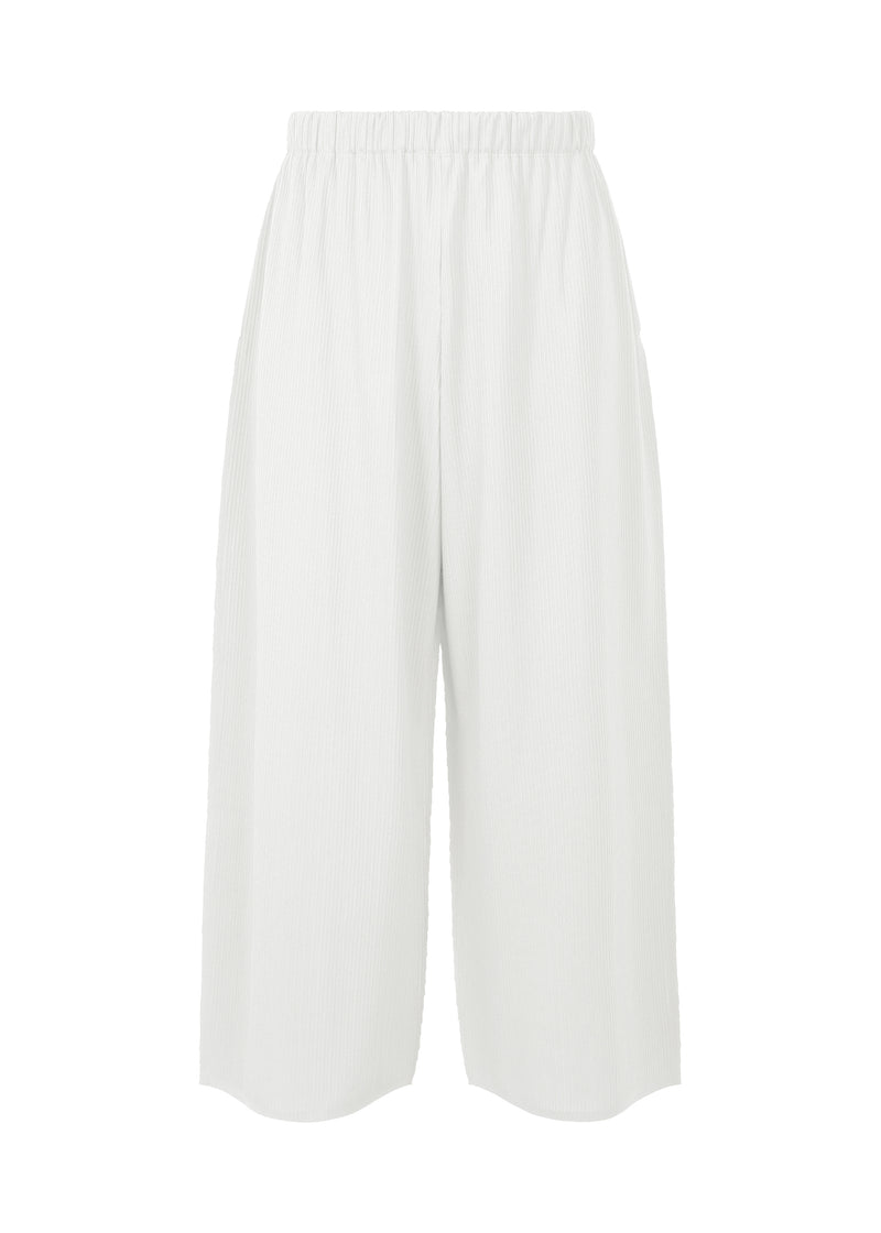 A product shot of the PLEATS PLEASE ISSEY MIYAKE  A POC FORM trousers in white (01)