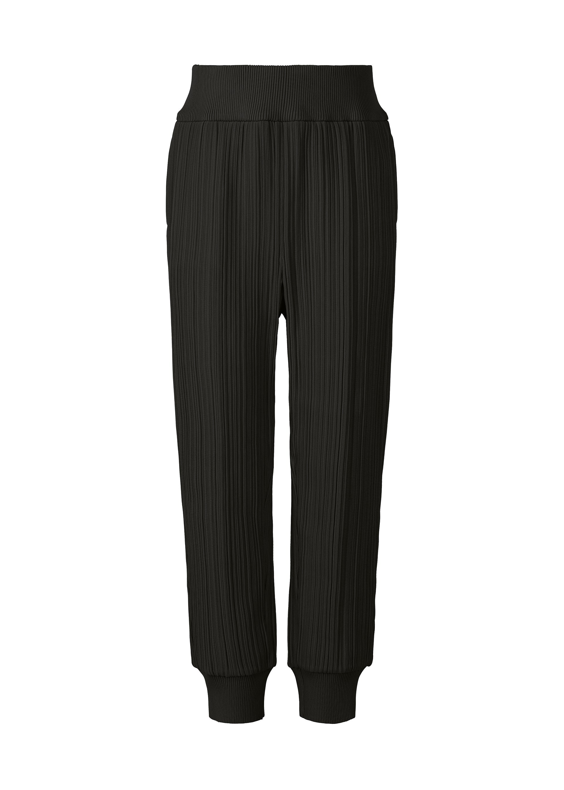 A product shot of the PLEATS PLEASE ISSEY MIYAKE CREPE KNIT trousers in black (15).