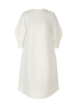 A product shot of the PLEATS PLEASE ISSEY MIYAKE  MUSHROOM KNIT dress in white (01)