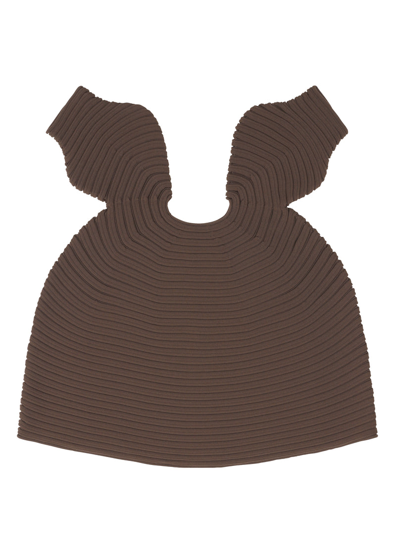 A detail shot of the PLEATS PLEASE ISSEY MIYAKE  MUSHROOM KNIT dress