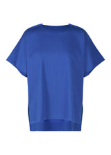 A product shot of the PLEATS PLEASE ISSEY MIYAKE  A POC FORM top in blue (72)