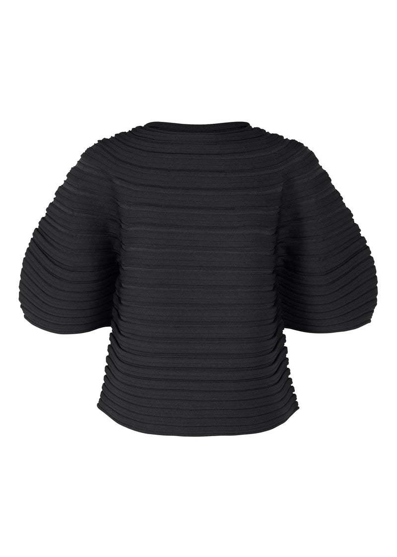 A product shot of the PLEATS PLEASE ISSEY MIYAKE  MUSHROOM KNIT top in black (15)