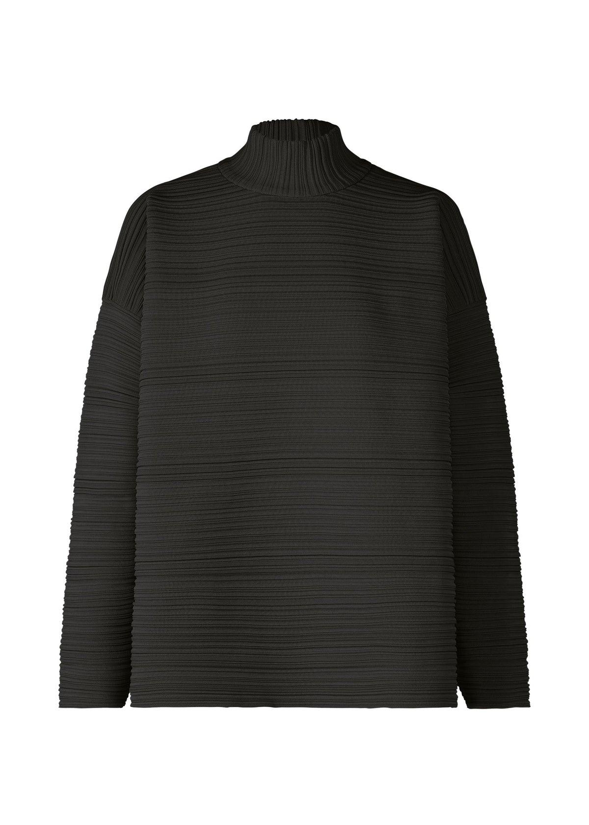 A product shot of the PLEATS PLEASE ISSEY MIYAKE CREPE KNIT top in black (15).