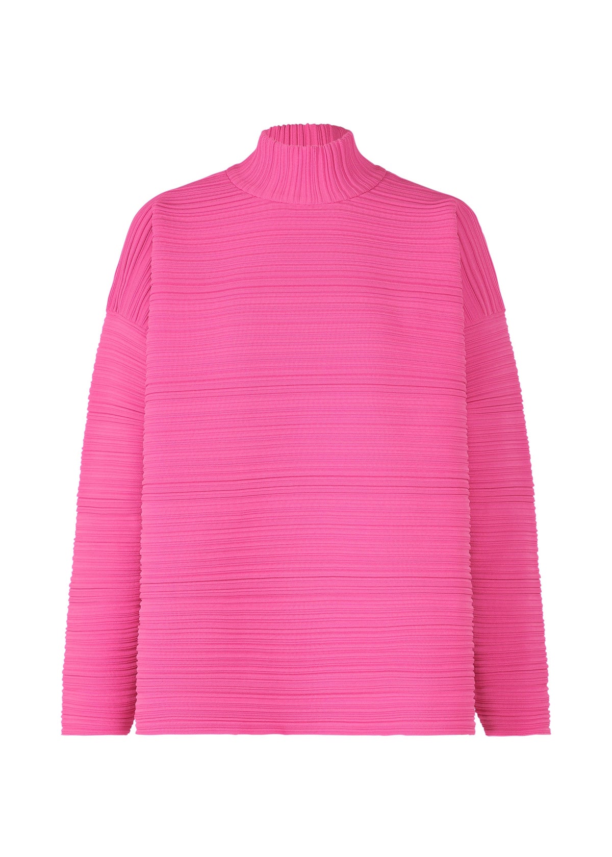 A product shot of the PLEATS PLEASE ISSEY MIYAKE CREPE KNIT top in pink (22).