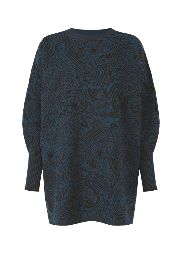 A product shot of the PLEATS PLEASE ISSEY MIYAKE A POC NOVA tunic in navy (75).