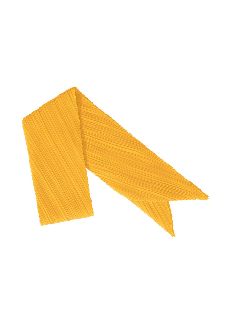 A product shot of the PLEATS PLEASE ISSEY MIYAKE MONTHLY SCARF OCTOBER stole in yellow (52).