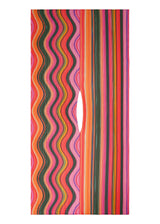 A product shot of the PLEATS PLEASE ISSEY MIYAKE WARP MADAME T stole in pink (22).