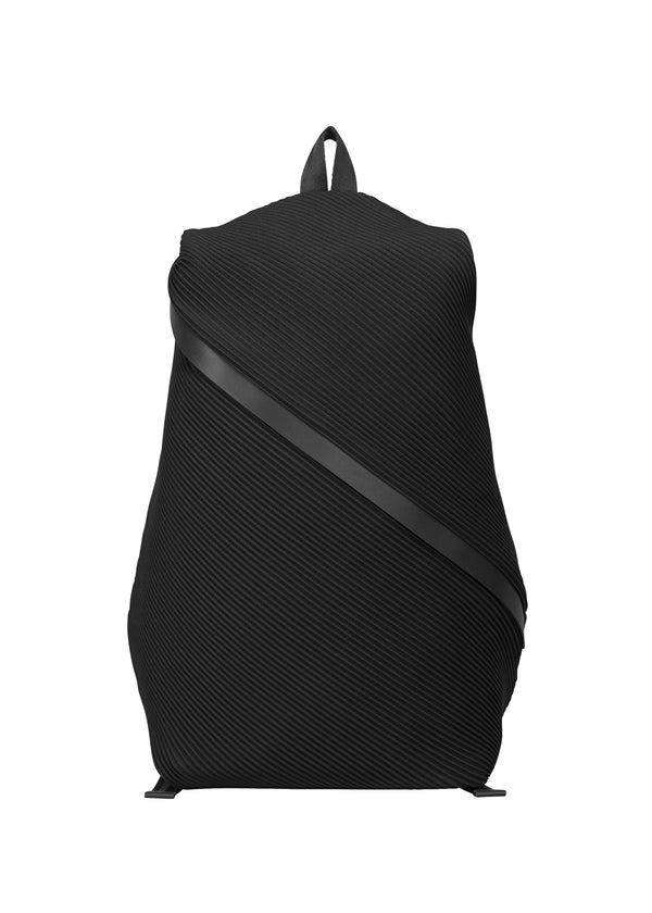 A product shot of the PLEATS PLEASE ISSEY MIYAKE  BIAS PLEATS BACKPACK backpack in black (15)