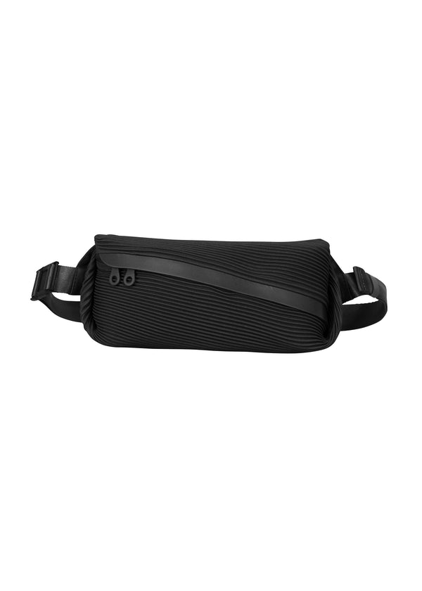 A product shot of the PLEATS PLEASE ISSEY MIYAKE  BIAS PLEATS WAISTBAG bag in black (15)