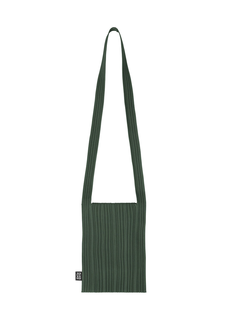 A product shot of the PLEATS PLEASE ISSEY MIYAKE CREPE KNIT BAG bag in deep green (68).