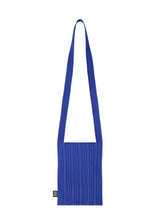 A product shot of the PLEATS PLEASE ISSEY MIYAKE CREPE KNIT BAG bag in blue (72).