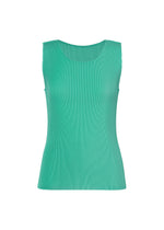 A product shot of the PLEATS PLEASE ISSEY MIYAKE MIST APRIL top in turquoise green (61).