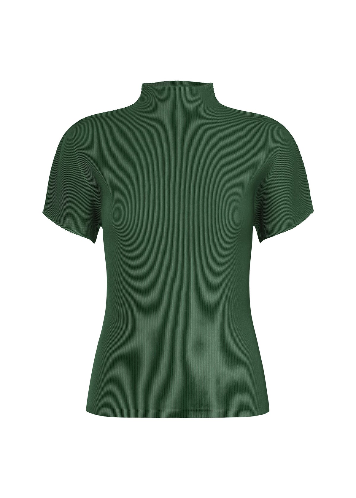 A product shot of the PLEATS PLEASE ISSEY MIYAKE MIST JUNE top in dark green (67).