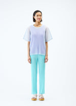 A model wears the PLEATS PLEASE ISSEY MIYAKE TATAMI APRIL top.