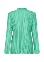 A detail shot of the PLEATS PLEASE ISSEY MIYAKE SHEER TWIST cardigan.