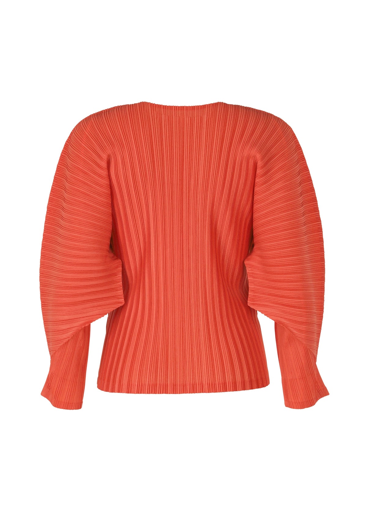 A detail shot of the PLEATS PLEASE ISSEY MIYAKE RIB PLEATS FEBRUARY cardigan.