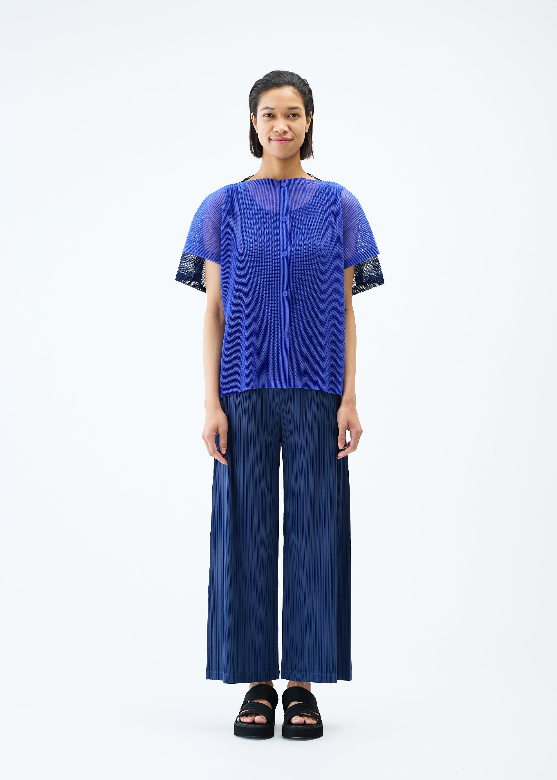 2021 me ISSEY MIYAKE SHEER SEE THROUGH CPAPE TOP ミー