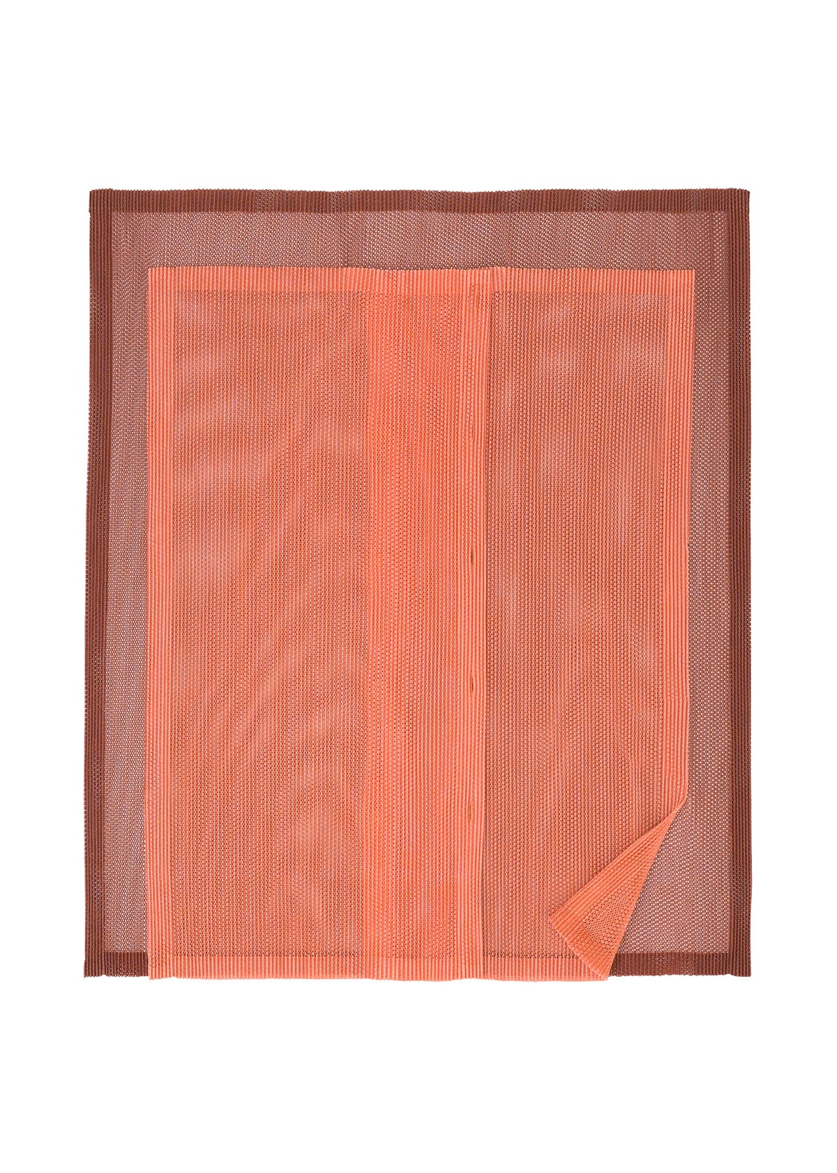 A detail shot of the PLEATS PLEASE ISSEY MIYAKE SHEER SQUARE cardigan.