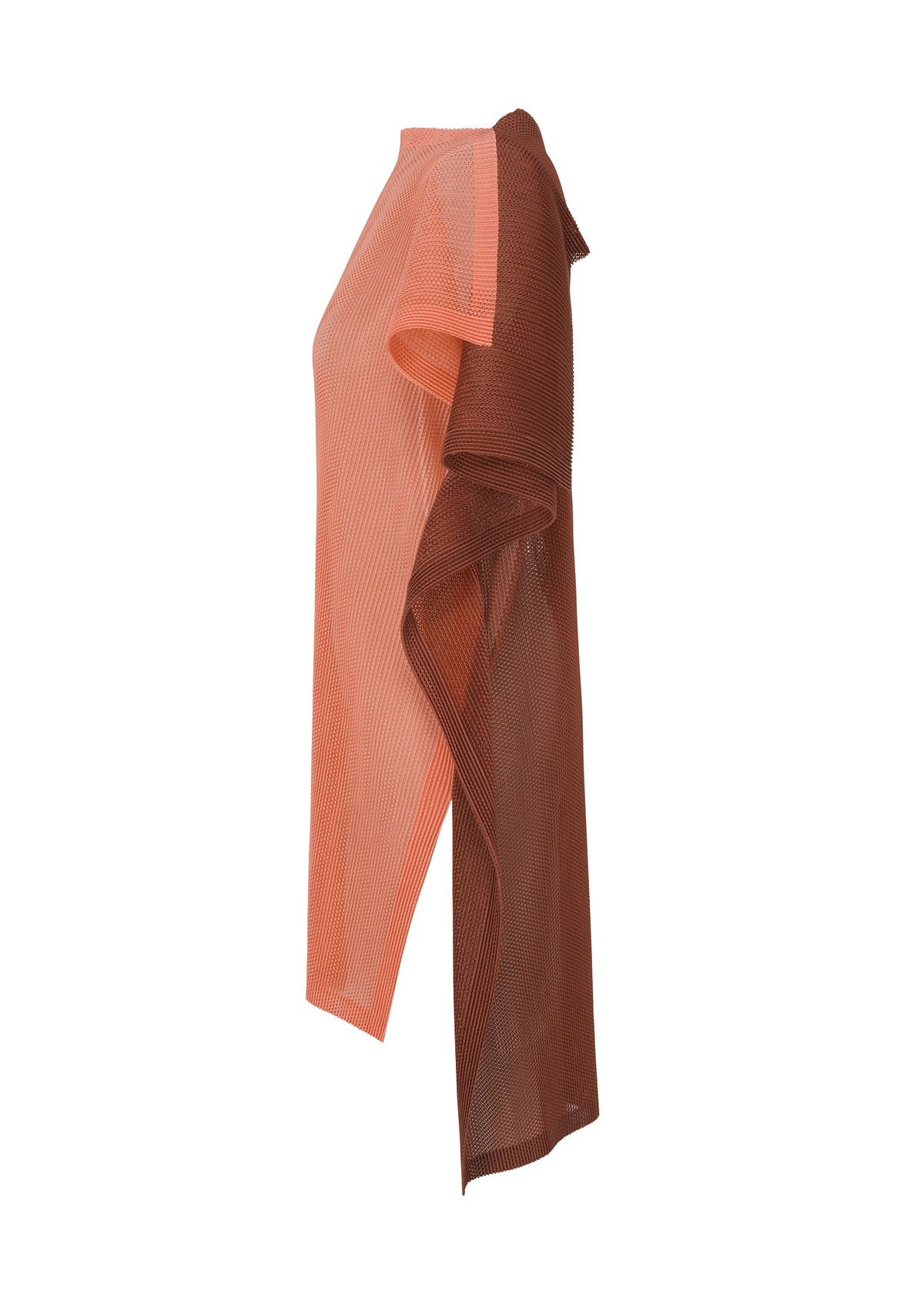 A detail shot of the PLEATS PLEASE ISSEY MIYAKE SHEER SQUARE tunic.