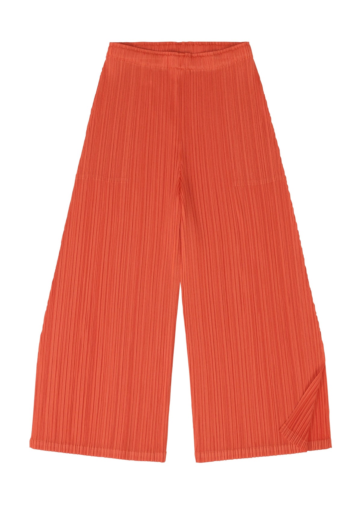 A detail shot of the PLEATS PLEASE ISSEY MIYAKE MONTHLY COLORS FEBRUARY trousers.