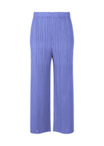 A product shot of the PLEATS PLEASE ISSEY MIYAKE MONTHLY COLORS MARCH trousers in steel blue (74).