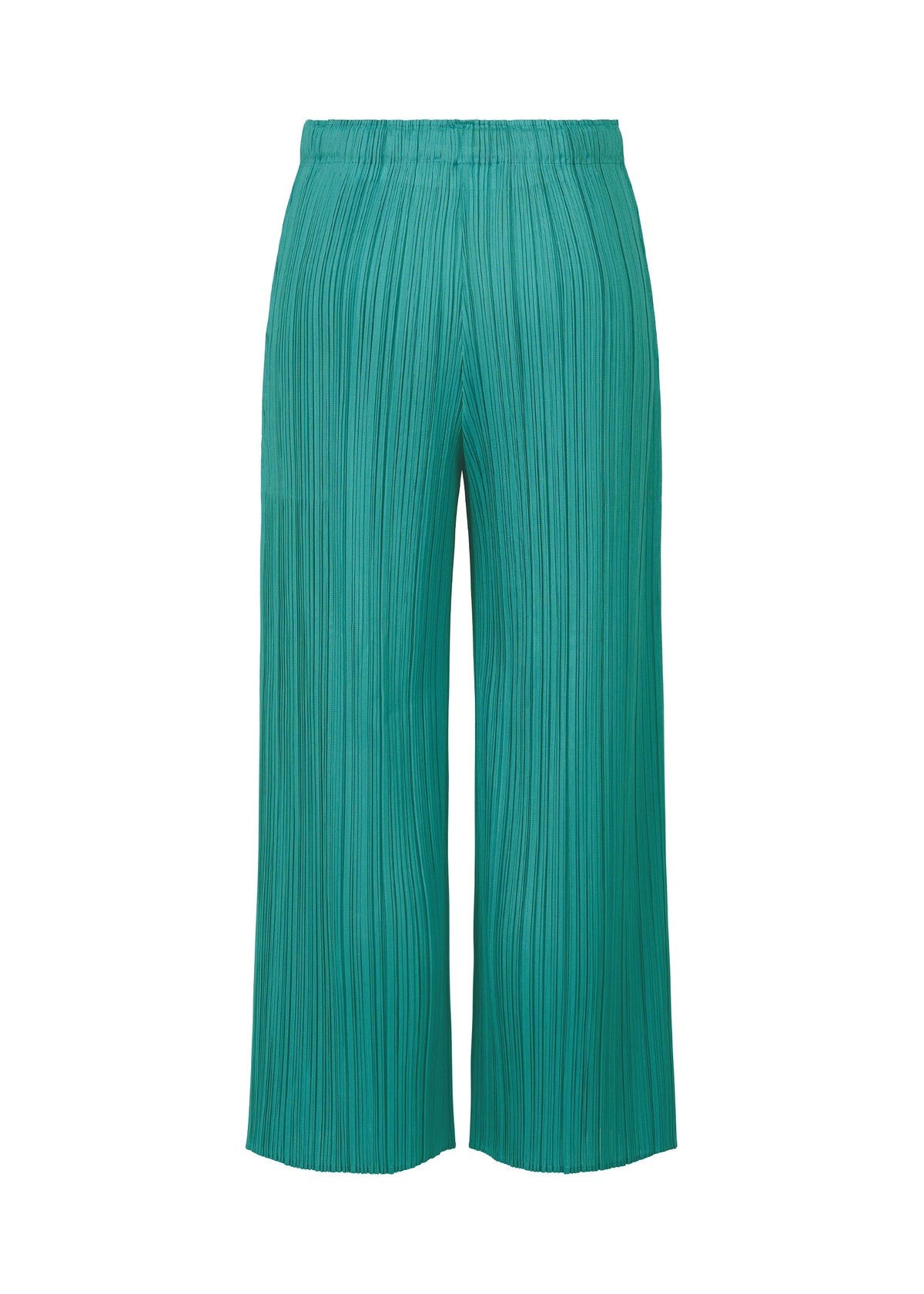 A detail shot of the PLEATS PLEASE ISSEY MIYAKE MONTHLY COLORS : JUNE trousers.