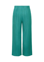 A detail shot of the PLEATS PLEASE ISSEY MIYAKE MONTHLY COLORS : JUNE trousers.